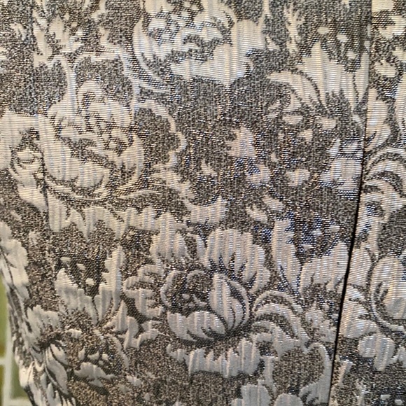Aidan Mattox Metallic Silver Damask Fit & Flare Dress - 2 - Picture 9 of 12